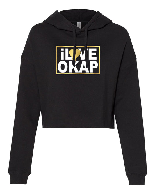 i Love Okap Crop Hoodie