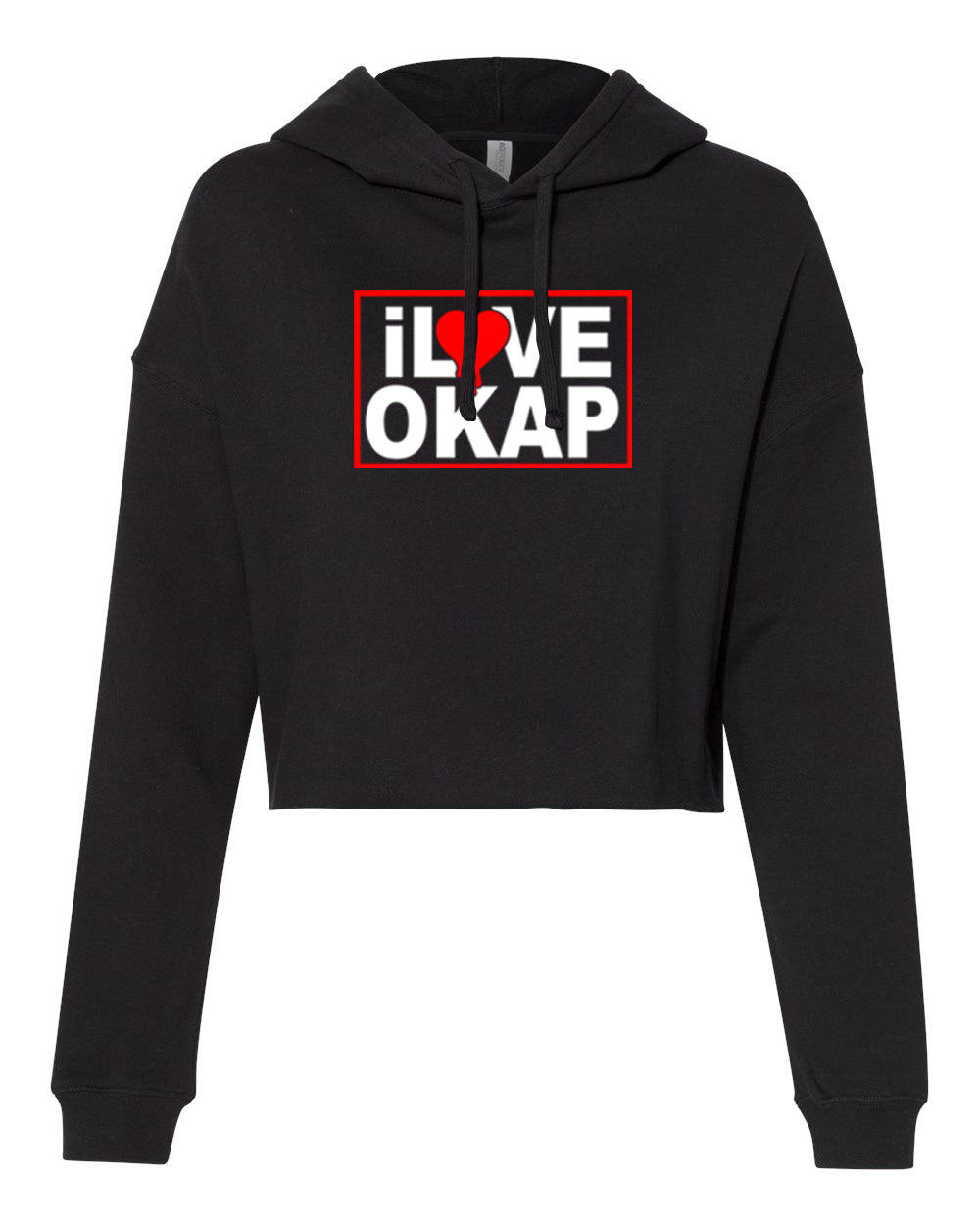 i Love Okap Crop Hoodie