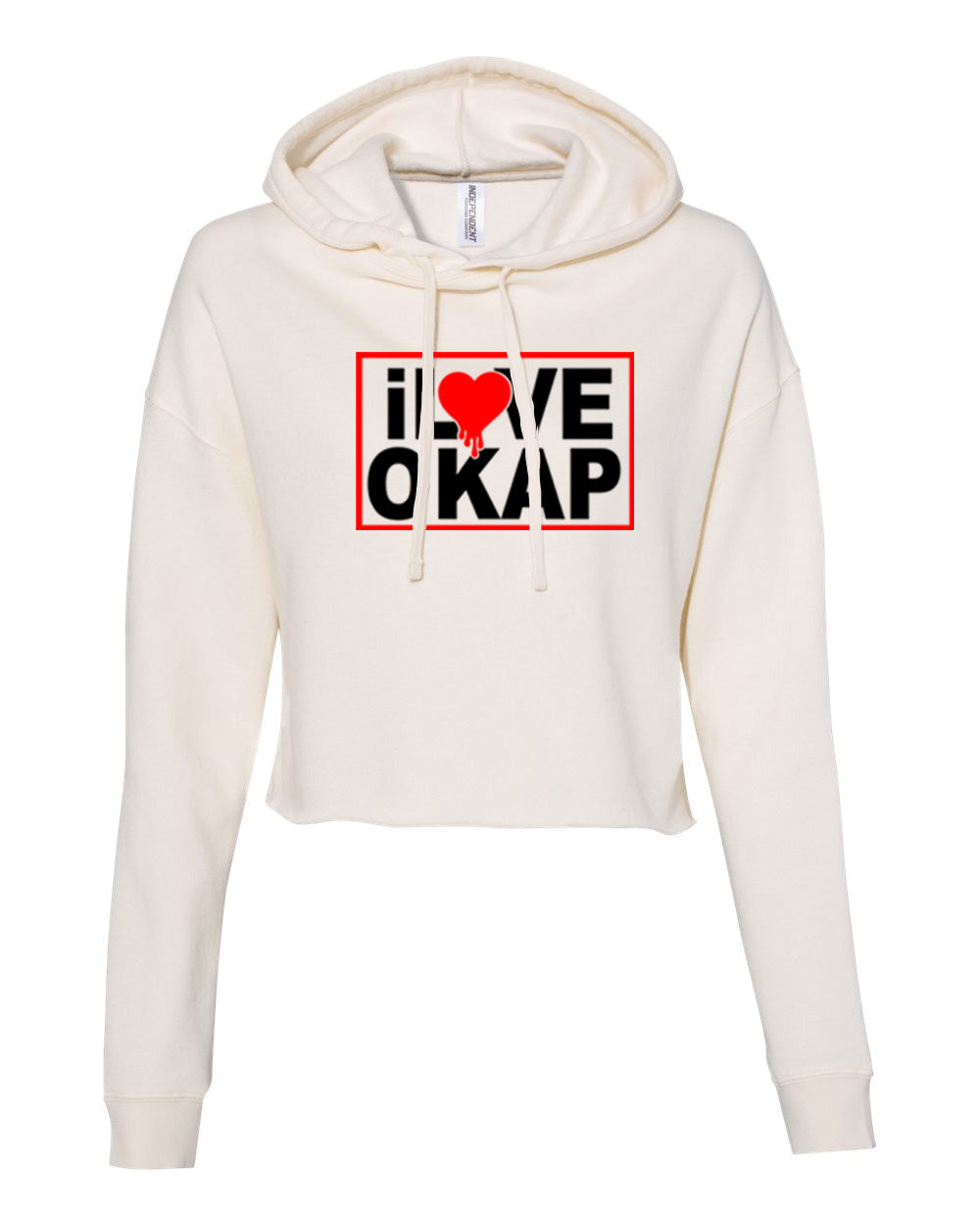 i Love Okap Crop Hoodie