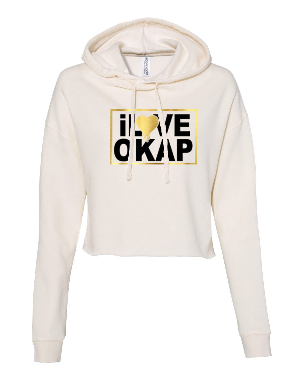 i Love Okap Crop Hoodie